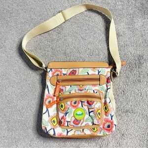 Lily Bloom Women Floral Cross Body Shoulder Handbag Purse Zipper Pockets